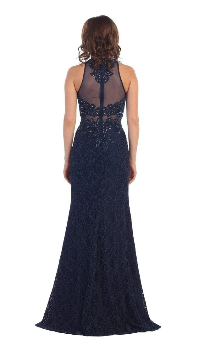 Formal Gowns May Queen - Bead Embellished Sheer Evening Gown 8 Formal Gowns May Queen - Bead Embellished Sheer Evening Gown