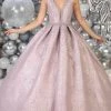 May Queen - Bead-Strewn Plunging Bodice Ballgown LK112 - 1 Pc Mauve In Size 8 Available Formal Gowns