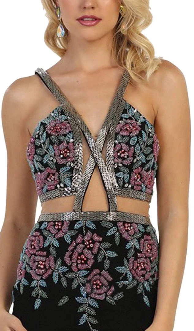 May Queen - Beaded And Embroidered Sleeveless Sheath Evening Gown Formal Gowns 4 May Queen - Beaded And Embroidered Sleeveless Sheath Evening Gown Formal Gowns