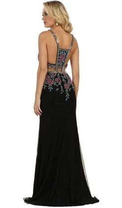 May Queen - Beaded And Embroidered Sleeveless Sheath Evening Gown Formal Gowns 8 May Queen - Beaded And Embroidered Sleeveless Sheath Evening Gown Formal Gowns