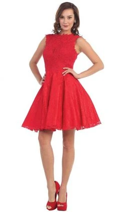 May Queen - Beaded Floral A Line Cocktail Dress 14 May Queen - Beaded Floral A Line Cocktail Dress