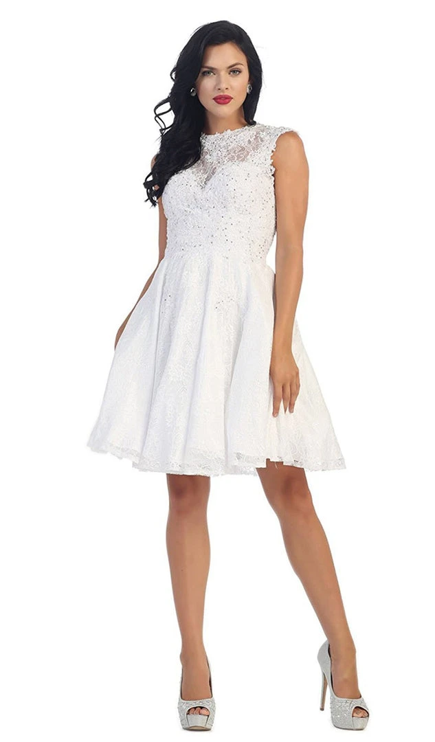 May Queen - Beaded Floral A Line Cocktail Dress 9 May Queen - Beaded Floral A Line Cocktail Dress