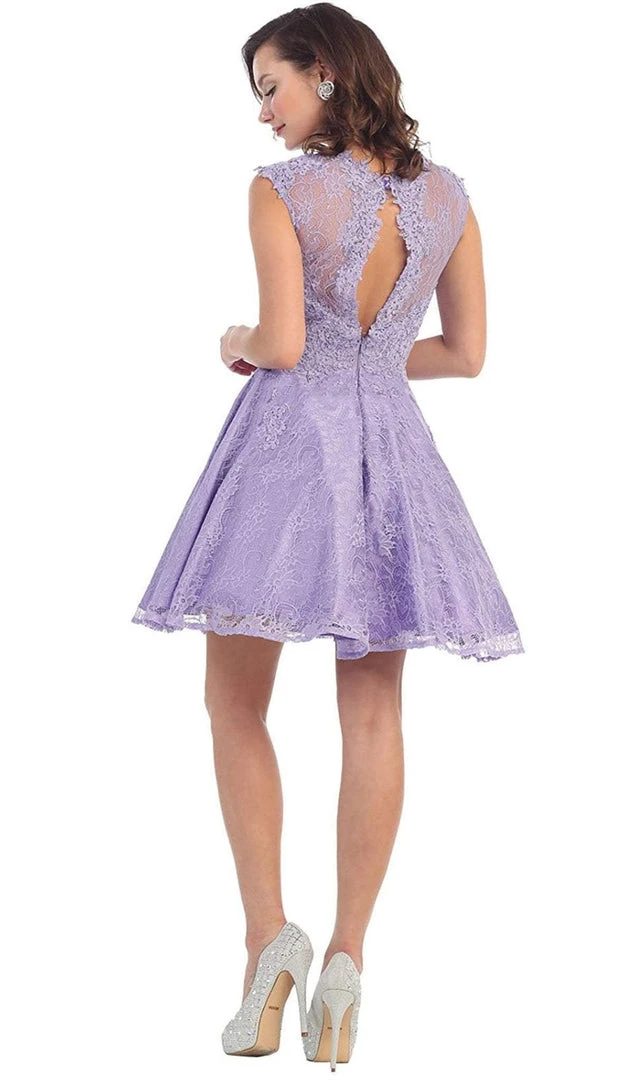 May Queen - Beaded Floral A Line Cocktail Dress 4 May Queen - Beaded Floral A Line Cocktail Dress