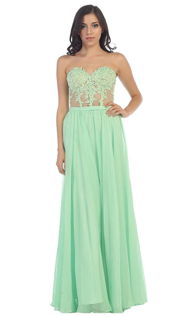 May Queen - Beaded Floral Chiffon Prom Dress 3 May Queen - Beaded Floral Chiffon Prom Dress