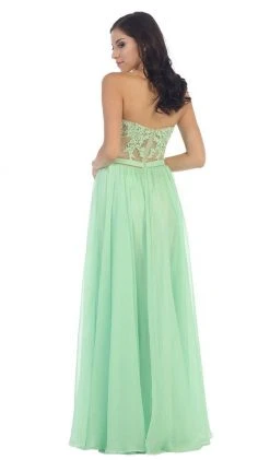 May Queen - Beaded Floral Chiffon Prom Dress 12 May Queen - Beaded Floral Chiffon Prom Dress