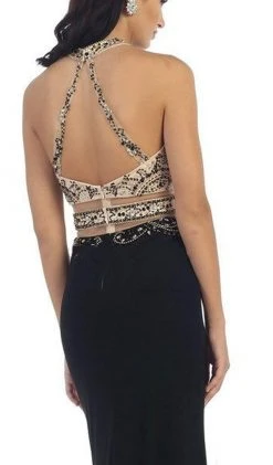 May Queen - Beaded Halter Neckline Illusion Jersey Prom Dress 9 May Queen - Beaded Halter Neckline Illusion Jersey Prom Dress