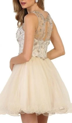 May Queen - Beaded Illusion Cocktail Dress Cocktail Dresses