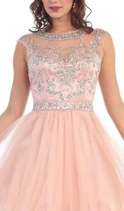 May Queen - Beaded Illusion Tulle Cocktail Dress Formal Gowns 15 May Queen - Beaded Illusion Tulle Cocktail Dress Formal Gowns