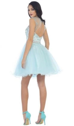 May Queen - Beaded Illusion Tulle Cocktail Dress Formal Gowns 19 May Queen - Beaded Illusion Tulle Cocktail Dress Formal Gowns