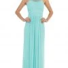 Formal Gowns May Queen - Beaded Yoke Scoop Neck A-Line Bridesmaid Dress