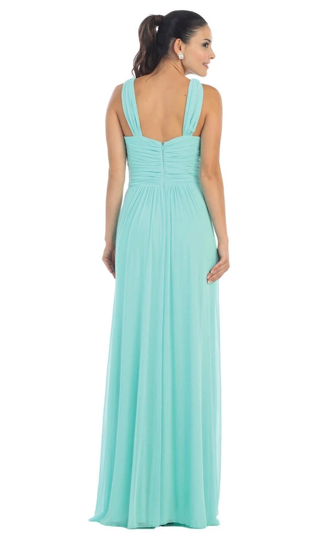 Formal Gowns May Queen - Beaded Yoke Scoop Neck A-Line Bridesmaid Dress 4 Formal Gowns May Queen - Beaded Yoke Scoop Neck A-Line Bridesmaid Dress