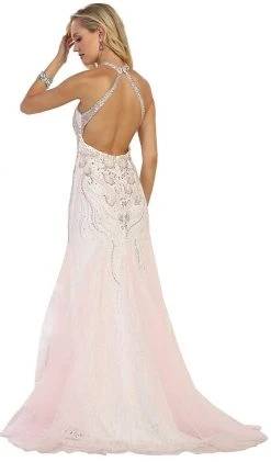 May Queen - Bedazzled Halter Neck Sheath Gown RQ7572