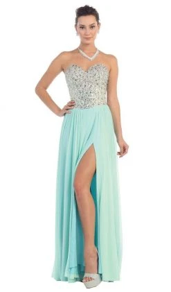 May Queen - Bedazzled Sweetheart A-line Prom Dress Formal Gowns