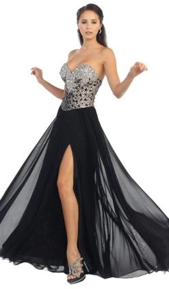 May Queen - Bedazzled Sweetheart A-line Prom Dress Formal Gowns