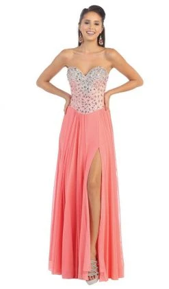 May Queen - Bedazzled Sweetheart A-line Prom Dress Formal Gowns