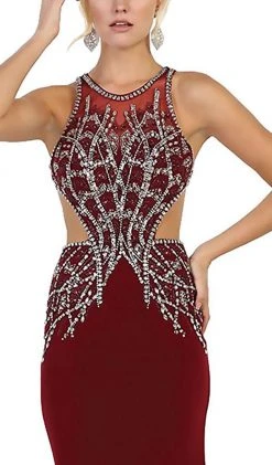 May Queen - Bejeweled Illusion Halter Sheath Evening Dress Formal Gowns 15 May Queen - Bejeweled Illusion Halter Sheath Evening Dress Formal Gowns