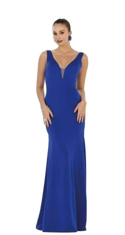 Formal Gowns May Queen Bridal - MQ1431 Sleeveless Plunging Trumpet Gown