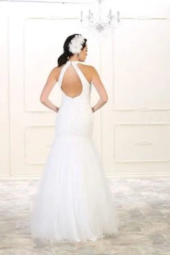 May Queen Bridal - RQ7505 Embroidered High Halter Mermaid Dress Formal Gowns 7 May Queen Bridal - RQ7505 Embroidered High Halter Mermaid Dress Formal Gowns