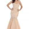 May Queen Bridal - Strapless Mermaid Dress With Embellished Lace Appliqued Bodice RQ7248 Formal Gowns