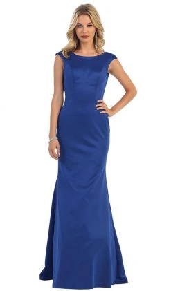 Formal Gowns May Queen - Cap Sleeve Bateau Neck Taffeta Formal Dress 14 Formal Gowns May Queen - Cap Sleeve Bateau Neck Taffeta Formal Dress