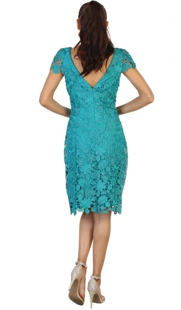 Cocktail Dresses May Queen - Cap Sleeve Floral Overlaid Sheath Dress MQ1488 13 Cocktail Dresses May Queen - Cap Sleeve Floral Overlaid Sheath Dress MQ1488