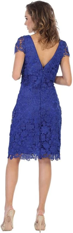 Cocktail Dresses May Queen - Cap Sleeve Floral Overlaid Sheath Dress MQ1488 27 Cocktail Dresses May Queen - Cap Sleeve Floral Overlaid Sheath Dress MQ1488