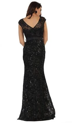 May Queen - Cap Sleeve Illusion Bateau Sheath Mother Of The Bride Dress