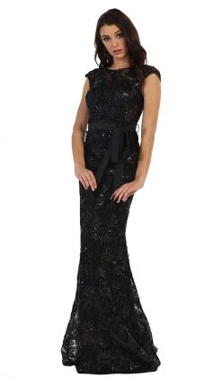 May Queen - Cap Sleeve Illusion Bateau Sheath Mother Of The Bride Dress