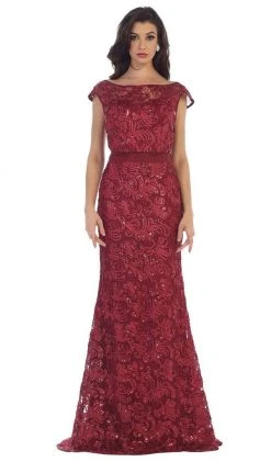 May Queen - Cap Sleeve Illusion Bateau Sheath Mother Of The Bride Dress