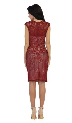 May Queen - Cap Sleeve Sequined Lace Cocktail Dress Cocktail Dresses