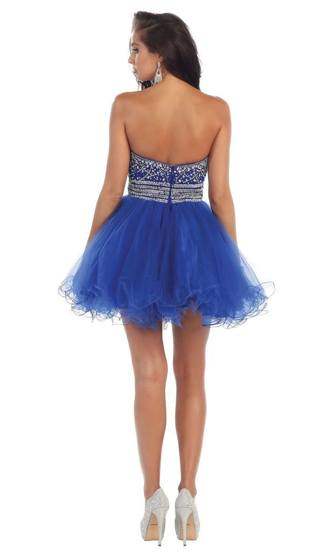 Cocktail Dresses May Queen - Crystal Embellished Strapless A-Line Cocktail Dress 8 Cocktail Dresses May Queen - Crystal Embellished Strapless A-Line Cocktail Dress