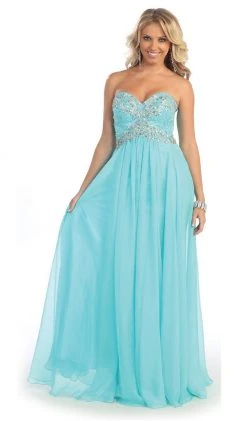Formal Gowns May Queen - Crystal Flourished Chiffon Long Prom Gown