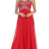 Formal Gowns May Queen - Crystal Flourished Chiffon Long Prom Gown 1 Formal Gowns May Queen - Crystal Flourished Chiffon Long Prom Gown