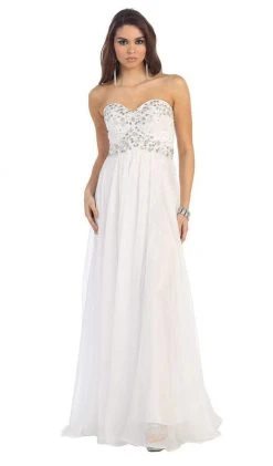 Formal Gowns May Queen - Crystal Flourished Chiffon Long Prom Gown