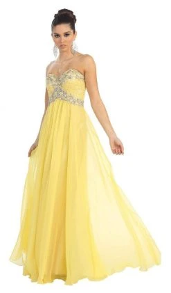 Formal Gowns May Queen - Crystal Flourished Chiffon Long Prom Gown