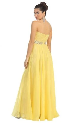 Formal Gowns May Queen - Crystal Flourished Chiffon Long Prom Gown