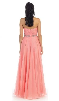 Formal Gowns May Queen - Crystal Flourished Chiffon Long Prom Gown
