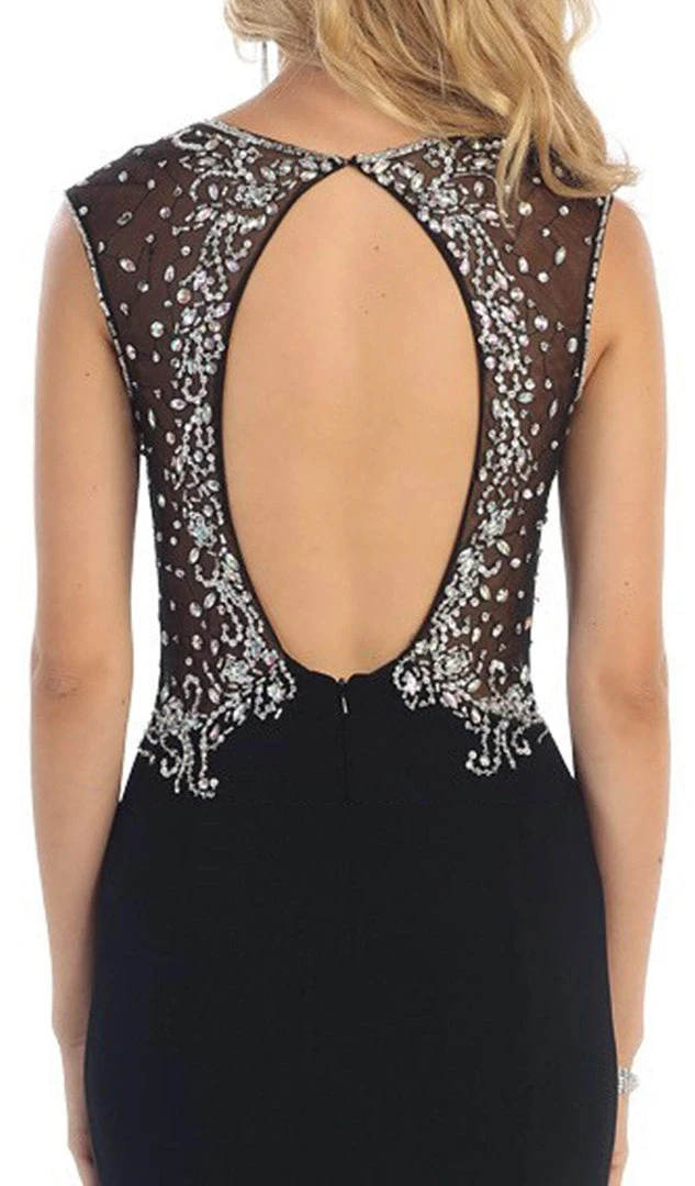 Formal Gowns May Queen - Deep V-Neck Bejeweled Fitted Evening Gown 6 Formal Gowns May Queen - Deep V-Neck Bejeweled Fitted Evening Gown