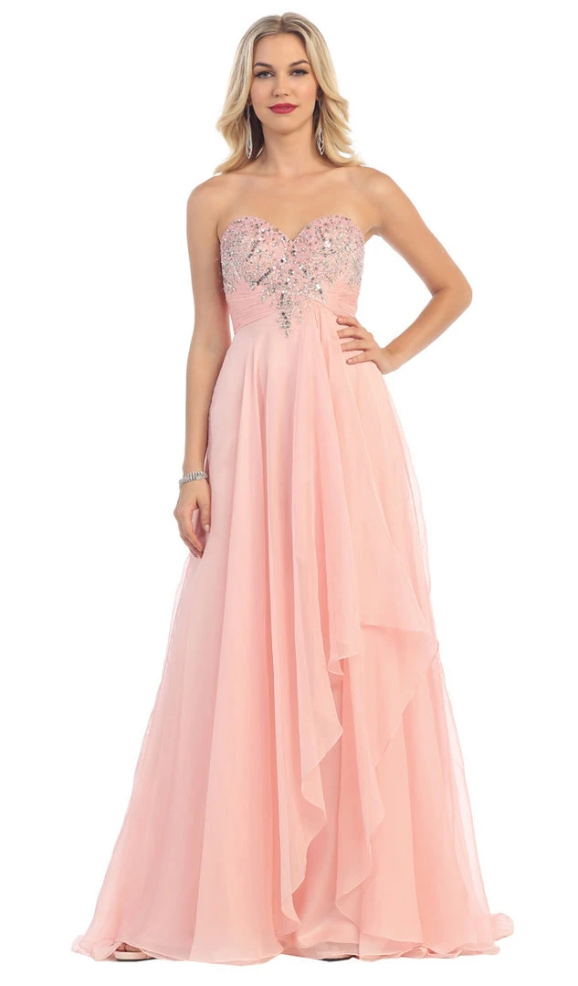 May Queen - Divine Long Strapless Sequined Prom Dress 8 May Queen - Divine Long Strapless Sequined Prom Dress