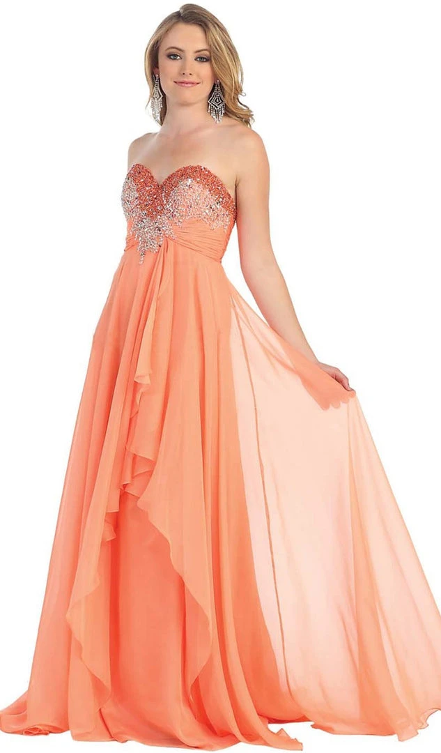 May Queen - Divine Long Strapless Sequined Prom Dress 3 May Queen - Divine Long Strapless Sequined Prom Dress