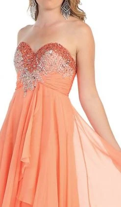 May Queen - Divine Long Strapless Sequined Prom Dress 16 May Queen - Divine Long Strapless Sequined Prom Dress