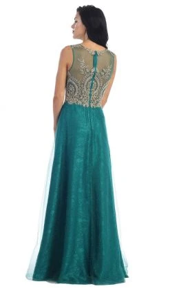 May Queen - Elegant Beaded Bateau Neck A-Line Evening Dress 8 May Queen - Elegant Beaded Bateau Neck A-Line Evening Dress