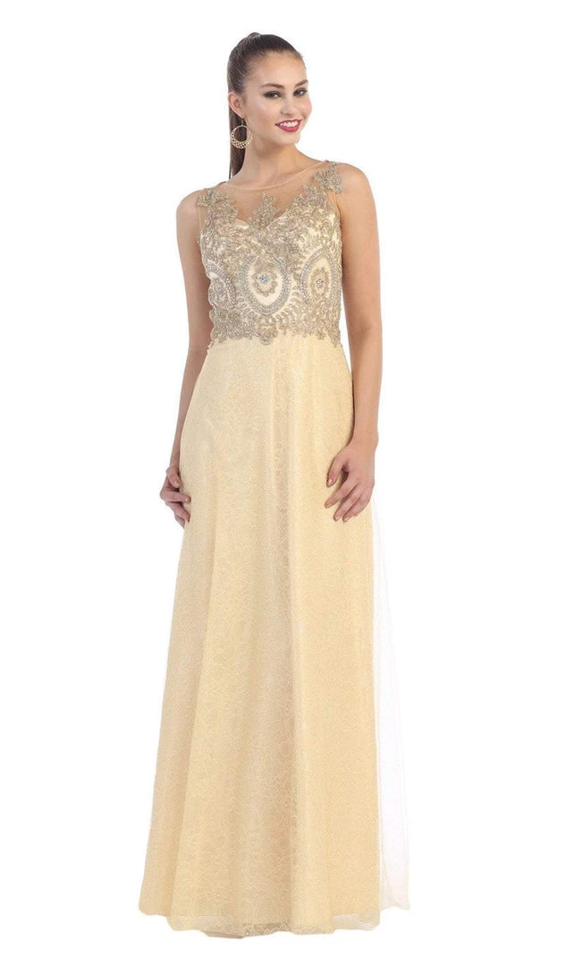 May Queen - Elegant Beaded Bateau Neck A-Line Evening Dress 5 May Queen - Elegant Beaded Bateau Neck A-Line Evening Dress