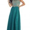 May Queen - Elegant Beaded Bateau Neck A-Line Evening Dress 1 May Queen - Elegant Beaded Bateau Neck A-Line Evening Dress