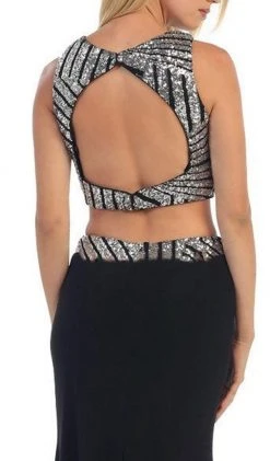 May Queen - Embellished Crop Top Two-Piece Jersey Prom Dress Formal Gowns 11 May Queen - Embellished Crop Top Two-Piece Jersey Prom Dress Formal Gowns