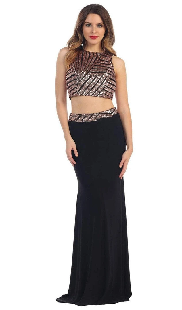 May Queen - Embellished Crop Top Two-Piece Jersey Prom Dress Formal Gowns 7 May Queen - Embellished Crop Top Two-Piece Jersey Prom Dress Formal Gowns