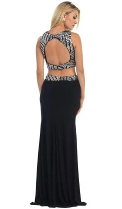 May Queen - Embellished Crop Top Two-Piece Jersey Prom Dress Formal Gowns 10 May Queen - Embellished Crop Top Two-Piece Jersey Prom Dress Formal Gowns