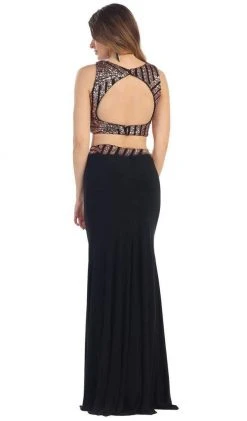 May Queen - Embellished Crop Top Two-Piece Jersey Prom Dress Formal Gowns 13 May Queen - Embellished Crop Top Two-Piece Jersey Prom Dress Formal Gowns