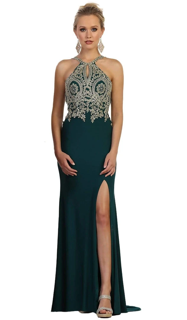May Queen - Embellished Halter Sheath Evening Gown Formal Gowns 7 May Queen - Embellished Halter Sheath Evening Gown Formal Gowns