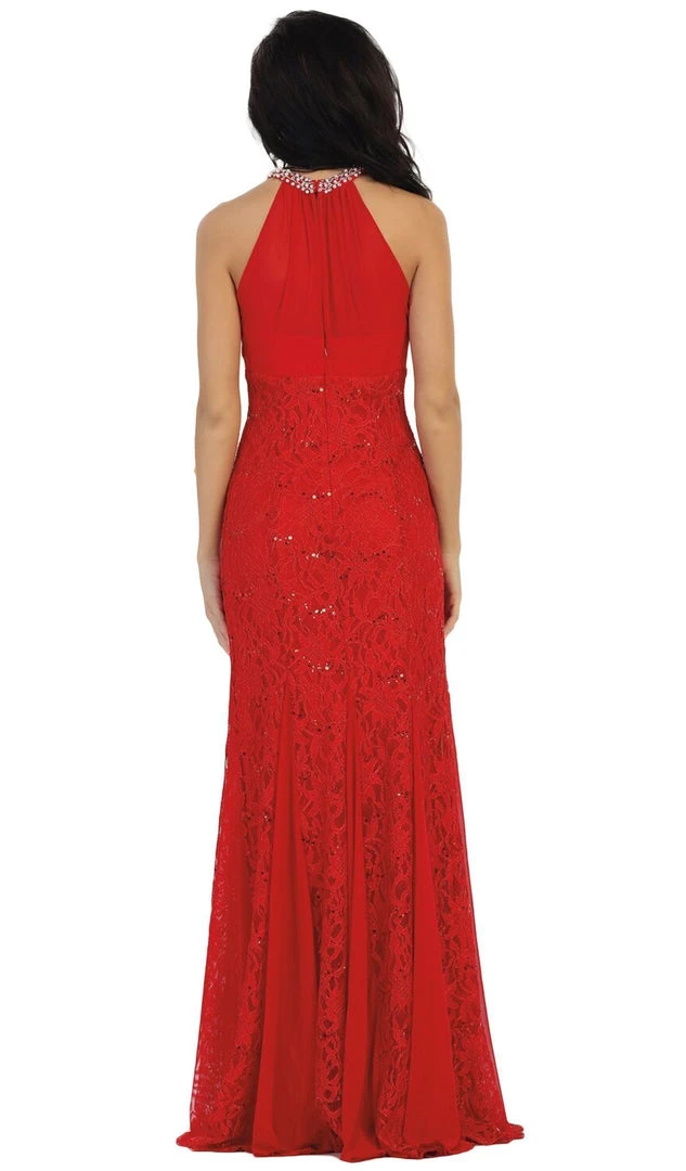 May Queen - Embellished Halter Sheath Mother Of The Bride Dress 11 May Queen - Embellished Halter Sheath Mother Of The Bride Dress